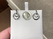 Load image into Gallery viewer, Diamond Silver Circle Earrings