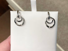 Load image into Gallery viewer, Diamond Silver Circle Earrings
