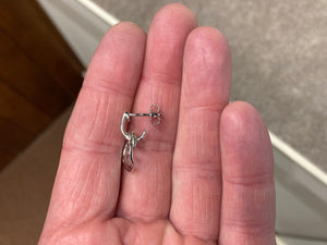 Diamond Silver Circle Earrings