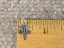 Load image into Gallery viewer, Registered Nurse Caduceus Silver Charm