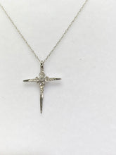 Load image into Gallery viewer, Diamond Cross White Gold With Chain