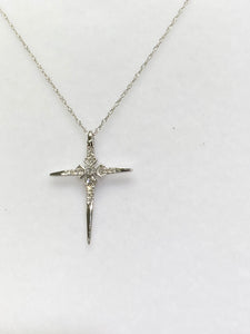 Diamond Cross White Gold With Chain