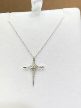Load image into Gallery viewer, Diamond Cross White Gold With Chain