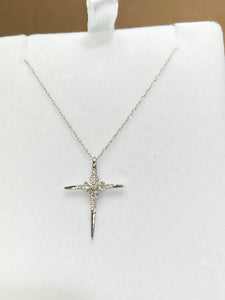 Diamond Cross White Gold With Chain