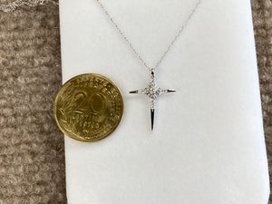 Diamond Cross White Gold With Chain