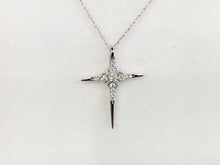 Load image into Gallery viewer, Diamond Cross White Gold With Chain