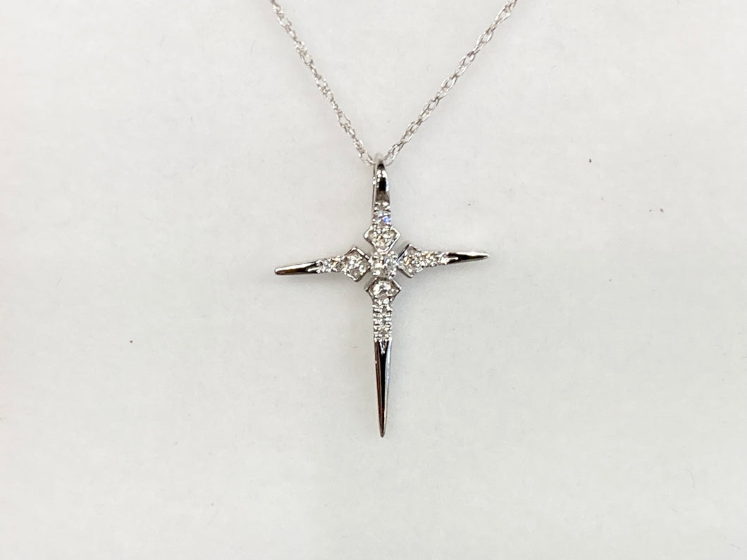Diamond Cross White Gold With Chain