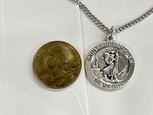 Saint Christopher Silver Pendant And Chain