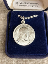 Load image into Gallery viewer, Saint Vincent de Paul Silver Pendant And Chain