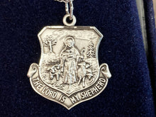 Load image into Gallery viewer, Lord Is My Shepherd Silver Pendant With Chain Religious