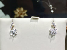 Load image into Gallery viewer, 14 K Yellow And White Gold Diamond Earrings