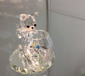 Curious Cat Crystal Figurine