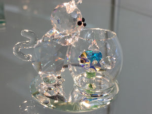 Curious Cat Crystal Figurine