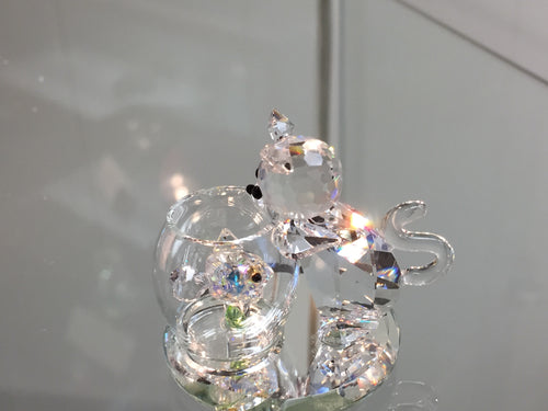 Curious Cat Crystal Figurine