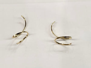 Gold Wire Weave Climber Earring