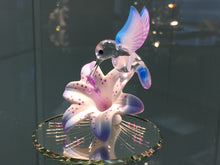 Load image into Gallery viewer, Hummingbird &amp; Flower Glass Figurine