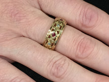 Load image into Gallery viewer, Ruby And Diamond Wide Gold Ring