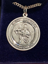Load image into Gallery viewer, Saint Matthew Silver Pendant With 24 Inch Silver Chain Religious