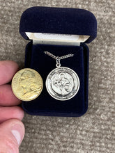 Load image into Gallery viewer, Saint Matthew Silver Pendant With 24 Inch Silver Chain Religious