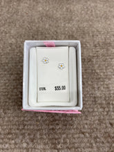Load image into Gallery viewer, Flower Silver Baby Earrings Threaded Backs