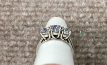 Load image into Gallery viewer, 14K White Gold 1.50 Carat Three Diamond Engagement Ring