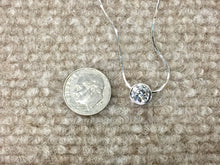 Load image into Gallery viewer, Bezel Set 1.10 Carat Round White Gold Pendant With Chain
