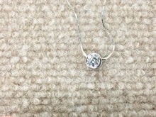 Load image into Gallery viewer, Bezel Set 1.10 Carat Round White Gold Pendant With Chain