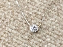 Load image into Gallery viewer, Bezel Set 1.10 Carat Round White Gold Pendant With Chain