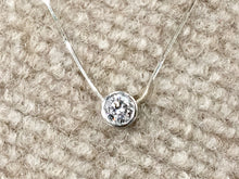 Load image into Gallery viewer, Bezel Set 1.10 Carat Round White Gold Pendant With Chain