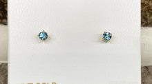 Load image into Gallery viewer, Blue Topaz 14 K Yellow Gold 0.64 Carat Stud Earrings