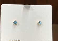 Load image into Gallery viewer, Blue Topaz 14 K Yellow Gold 0.64 Carat Stud Earrings