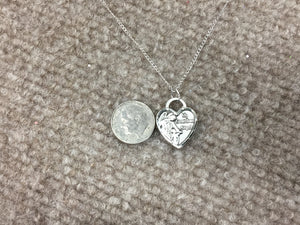 Guardian Angel Silver Heart Pendant With Chain Religious
