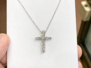 White Gold Diamond Cross