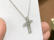 Load image into Gallery viewer, White Gold Diamond Cross