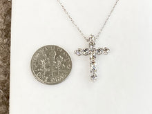 Load image into Gallery viewer, White Gold Diamond Cross