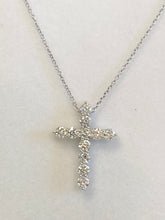 Load image into Gallery viewer, White Gold Diamond Cross
