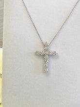 Load image into Gallery viewer, White Gold Diamond Cross