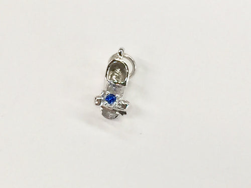 Silver September Baby Booties Charm