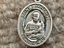 Load image into Gallery viewer, Saint Lawrence Silver Pendant With 18 Inch Chain Religious