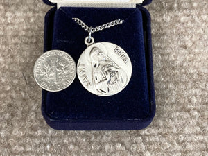 Saint Rita Silver Pendant With Chain Religious
