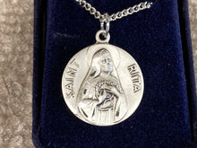 Load image into Gallery viewer, Saint Rita Silver Pendant With Chain Religious