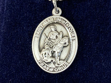 Load image into Gallery viewer, Saint Martin Of Tours Silver Pendant With 20 Inch Chain Religious