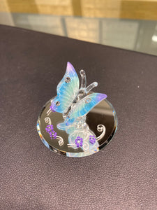 Blue Butterfly Glass Figurine