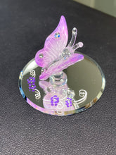 Load image into Gallery viewer, Pink Butterfly Glass Figurine