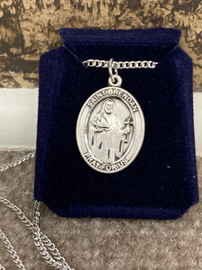 Saint Brendan Silver Pendant With Chain Religious