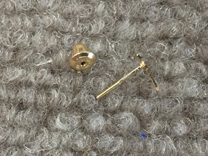 Children's Cross Earrings Gold Filled With 14 K Gold Threaded Posts