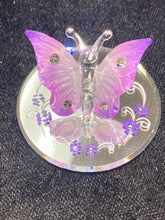 Load image into Gallery viewer, Lavender Butterfly Glass Figurine With Crystals