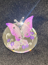 Load image into Gallery viewer, Lavender Butterfly Glass Figurine With Crystals