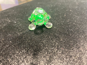 Small Green Turtle Glass Figurine