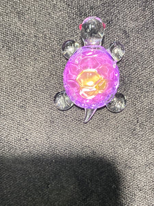 Small Pink Turtle Glass Figurine